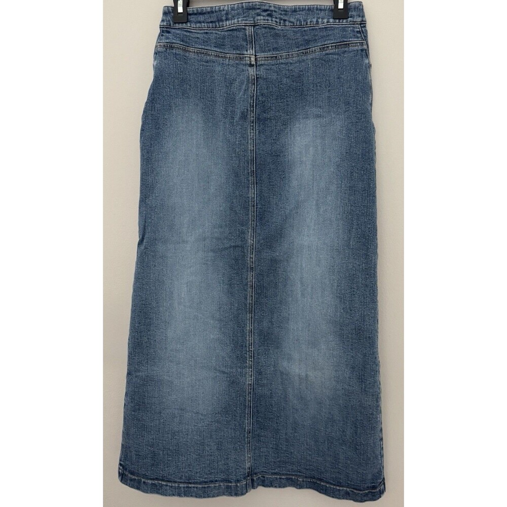 Vintage 90s Y2K Gap JEANS Button Front Denim Maxi Skirt 100% Cotton Size 4 - Picture 4 of 8